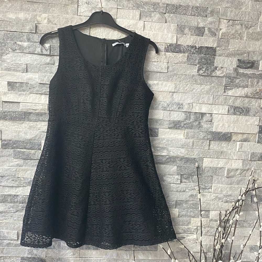 New notations black fit & flare black dress sz PL